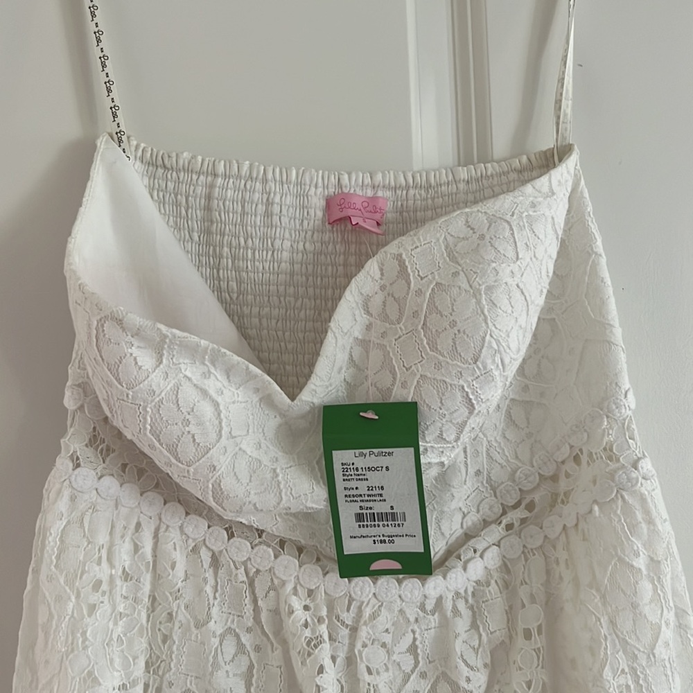 Lilly Pulitzer Brett Dress. White lace strapless dress. New with tags! - Picture 3 of 4